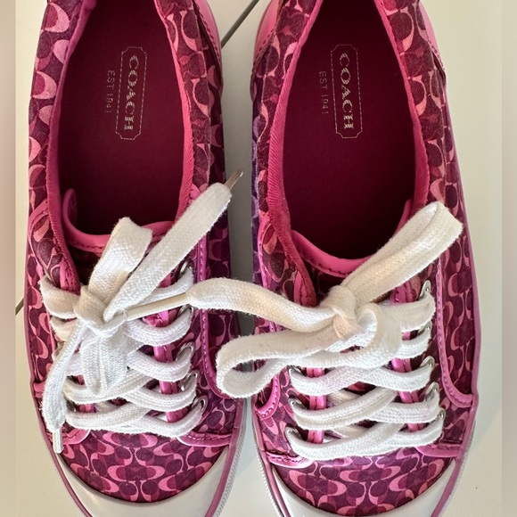 Coach Barrett Women's Fuchsia Patterned Sneakers - Picture 2 of 5